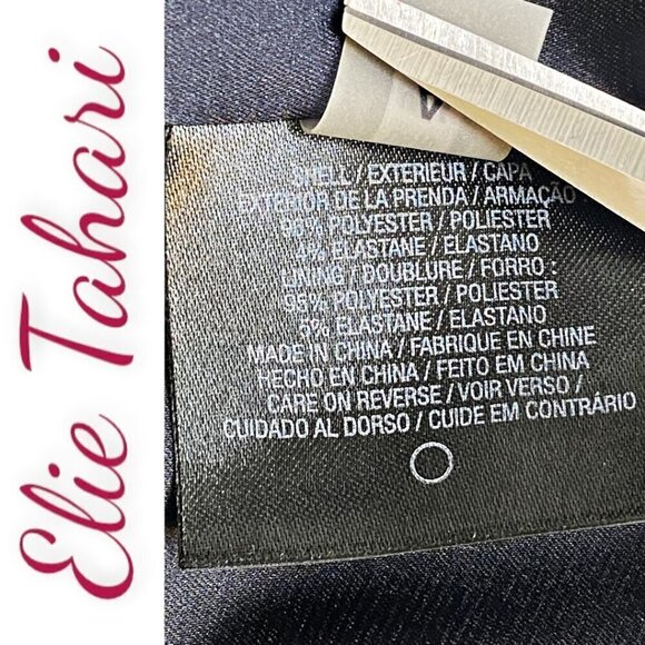 ELIE TAHARI Elegant Black Sleeveless Fit & Flare Structured Dress, Size 10 - Picture 5 of 7